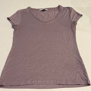 Banana Republic Shimmering Mauve V-Neck Tee